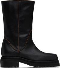 Eckhaus Latta Bottes noires à talon étagé