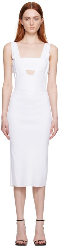 BOYAROVSKAYA White Naif Midi Dress