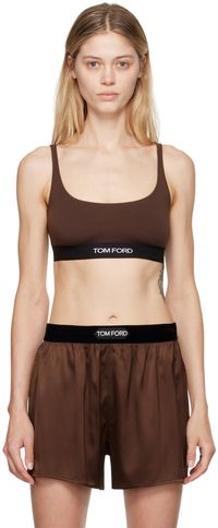 TOM FORD Soutien-gorge brun à logo