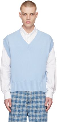 AMI Paris Gilet bleu à logo Ami de cœur