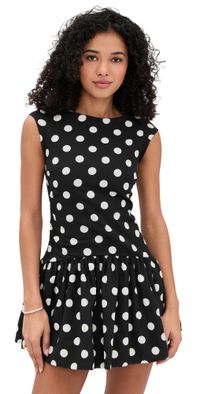 Peixoto Sophia Mini Dress Black/White Polka Dots XL