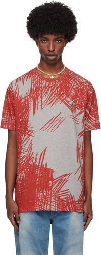 Vivienne Westwood T-shirt gris et rouge à motif graphique