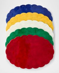 Four 19" x 13" Oval Capiz Shell Placemats