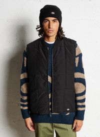 Dickies - Veste col teddy en coton mélangé - Taille XL - Noir