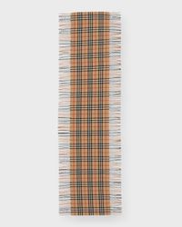 Vintage Check Fringe Cashmere Scarf