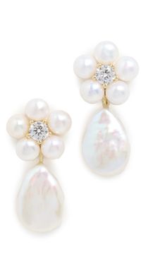 SHASHI Daisy Pearl Drop Earrings Pearl One Size