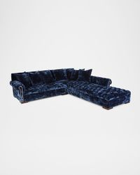 Divine Crushed Velvet Right Chaise Sectional, 116"