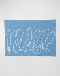 Band of Bunnies Embroidered Linen Placemat