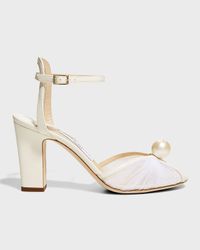 Sacaria Tulle Pearly Ankle-Strap Sandals