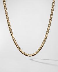 Men's Box Chain Necklace in 18K Gold, 3.6mm
