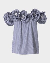 Embroidered Flower Off-the-Shoulder Top