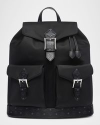 Aren Leather-Trim Nylon Drawstring Backpack