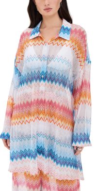 Missoni Oversized Shirt Multicolor Shaded Fuchsia XS