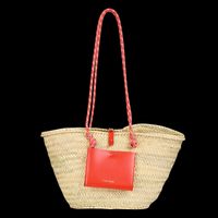 Craie - Panier tressé en doum - Taille Unique - Rouge
