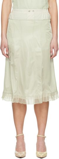 Maison Margiela Green 'Anonymity Of The Lining' Midi Skirt