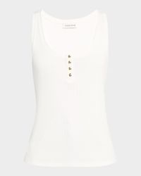 Alessia Ribbed Button Tank Top