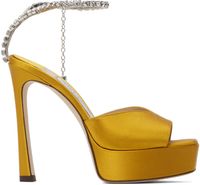 Jimmy Choo Gold Saeda 125 Heeled Sandals
