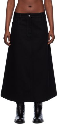 Studio Nicholson Black A-Line Denim Maxi Skirt