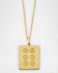18K Gold Mahjong Six of Circles Tile Necklace
