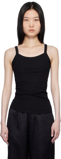 Filippa K Black Fine Rib Tank Top