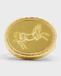 19K Horse on Oval Ring, Size 7