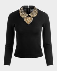 Porla Embellished Collared Pullover