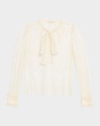 Iliana Lace Neck-Tie Blouse