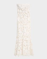 Valletta Strapless Floral Lace Maxi Dress