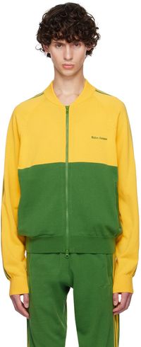 Wales Bonner Blouson de survêtement vert et jaune à logos brodés édition adidas Originals