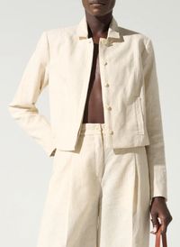 Cotelac - Veste droite en lin mélangé - Taille 4 - Blanc