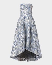 Dia Strapless Sequin Jacquard High-Low Gown
