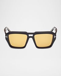 Men's FT1202M Acetate Rectangle Sunglasses