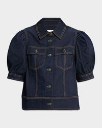Leonie Puff-Sleeve Denim Jacket