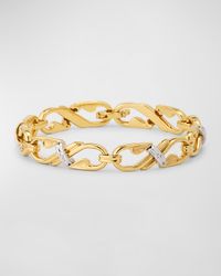Estate 18K Gold Diamond X Link Bracelet