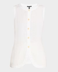 Button-Down Organic Linen Vest