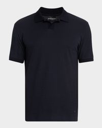 Men's Chain Stitch Jacquard Knit Polo Shirt