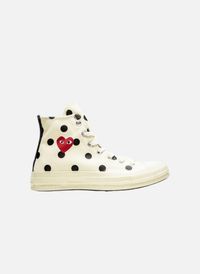 Converse comme des garçons play à pois blanc haute hi - Taille 46,5 - Rouge