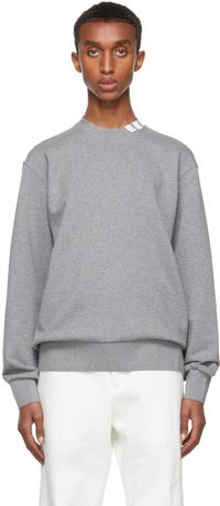 Thom Browne Grey 4-Bar Mock Neck Sweatshirt