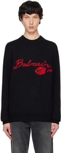 Balmain Black Wool 'Balmain Kiss' Sweater