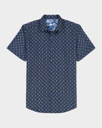 Men's Bramston Geometric Satin Short-Sleeve Shirt