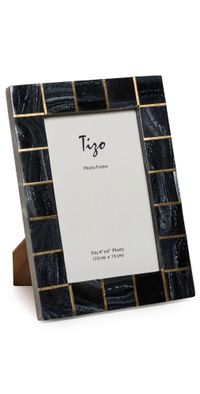 Tizo Design Photo Frame 4x6 Black/Brass One Size