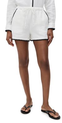 RAILS Sunny Shorts Black Blanket Stitch L