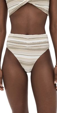 Ramy Brook Striped Ivo Bikini Bottoms Sandstone Stripe S