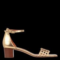 Rivecour - Sandales en cuir craquelé - Taille 41 - Doré