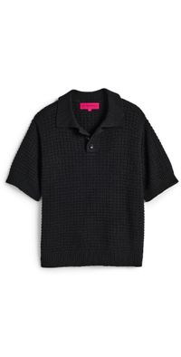 The Elder Statesman Nora Lite Check Unisex Polo Black M