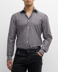Men's Check-Print Cotton Sport Shirt