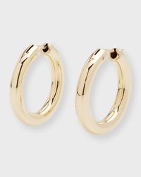 18K Yellow Gold Chubby Hoop Earrings, 28mm