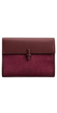 Hunting Season Large Soft Clutch in Suede Burgundy One Size