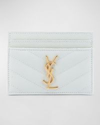 YSL Monogram Card Case in Grained Leather