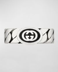 Men's Interlocking G Sterling Silver Ring